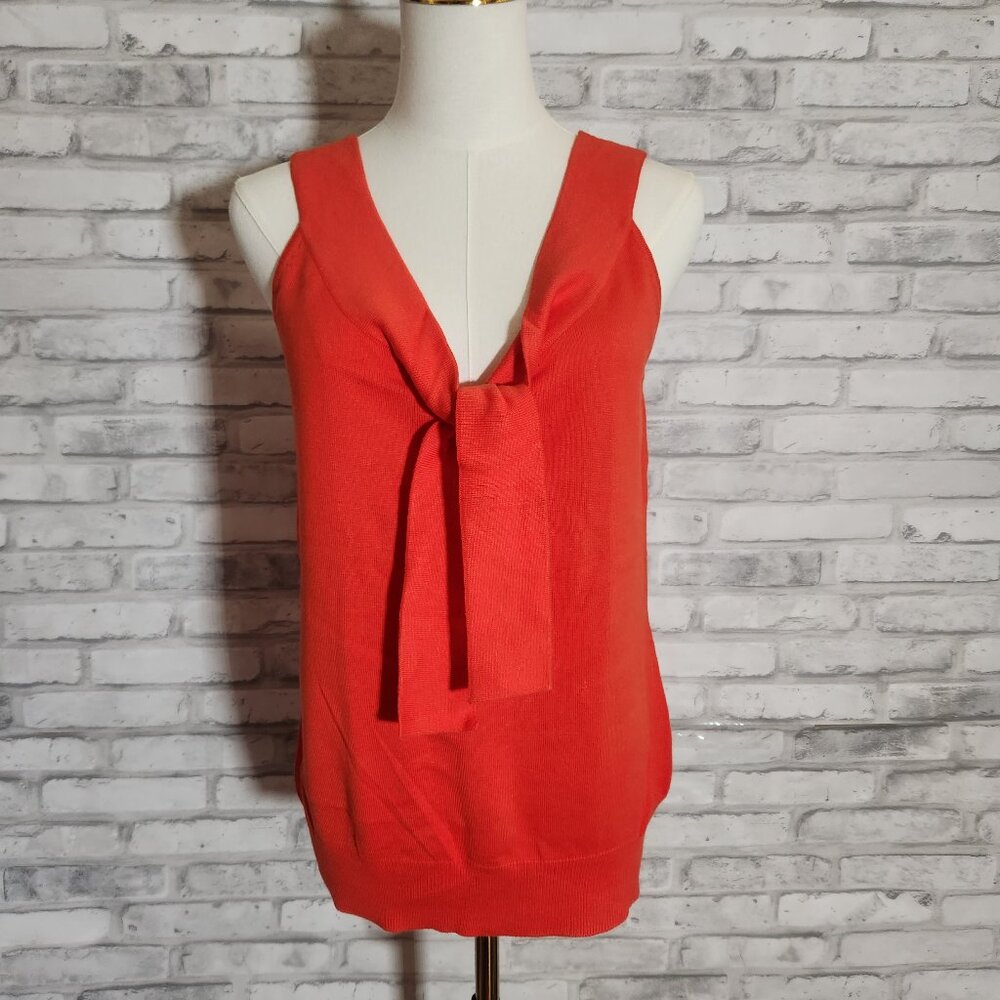 Nine West Vibrant Orange V-Neck Seater Top